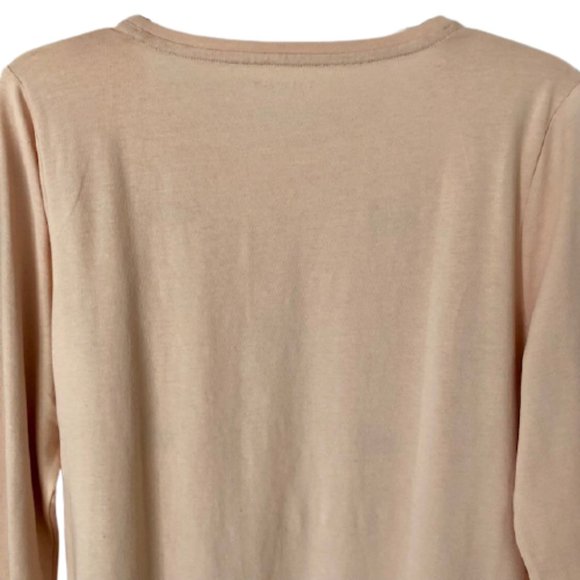 Talbots Embroidered Foxes Crew Neck Long Sleeved 100% Cotton Tee - LP - Picture 5 of 10